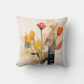 水彩フローラ図形 クッション (正面)