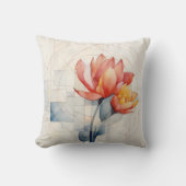 水彩フローラ図形 クッション (正面)