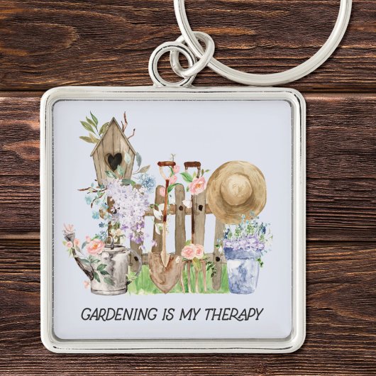 水彩フローラ園芸用具およびおもしろい引用文 キーホルダー