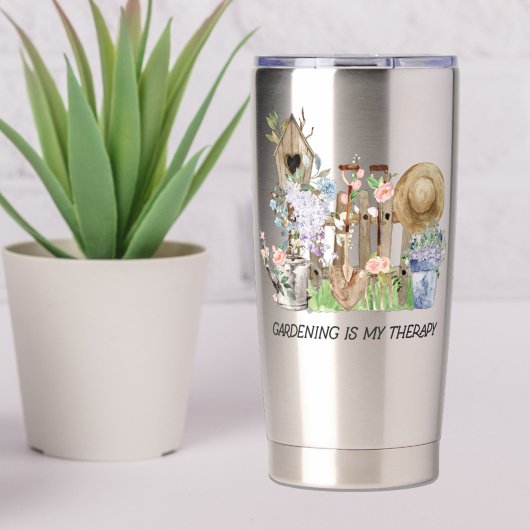 水彩フローラ園芸用具およびおもしろい引用文 保温保冷タンブラー