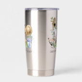 水彩フローラ園芸用具およびおもしろい引用文 保温保冷タンブラー (左面)