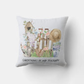 水彩フローラ園芸用具と引用文 アウトドアクッション (裏面)