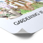 水彩フローラ園芸用具と引用文 ポスター (角)