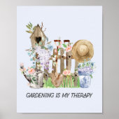 水彩フローラ園芸用具と引用文 ポスター (正面)