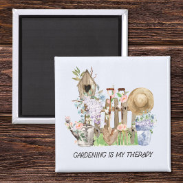 水彩フローラ園芸用具と引用文 マグネット