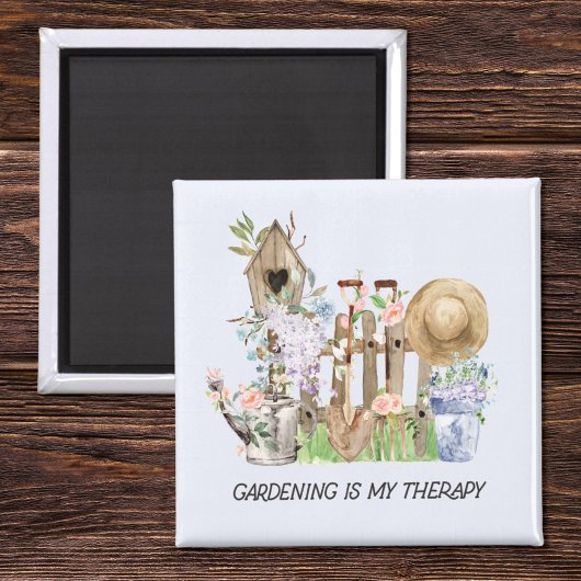 水彩フローラ園芸用具と引用文 マグネット