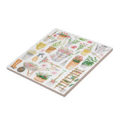 水彩フローラ園芸用具パターン タイル (側面)