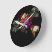 水彩フローラ壁時計 ラウンド壁時計 (傾斜)