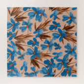 水彩フローラ夏プリント模様 ジグソーパズル (横)