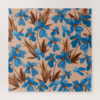 水彩フローラ夏プリント模様 ジグソーパズル