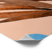 水彩フローラ夏プリント模様 ポスター (角)