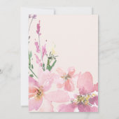 水彩フローラ女の子ベビーシャワー 招待状 (裏面)