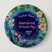 水彩フローラ女子デイボタン 缶バッジ (正面)