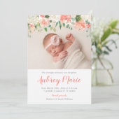 水彩フローラ女子写真誕生のお知らせ 案内状 (スタンド正面)