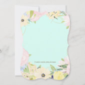 水彩フローラ女性のカーボーイベビーシャワー 招待状 (裏面)