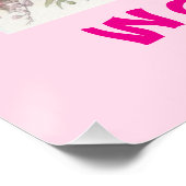 水彩フローラ妖精プリンセスタイポグラフィピンク ポスター (コーナー)