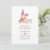 水彩フローラ婚約パーティワインテイスティング 招待状 (スタンド正面)