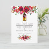 水彩フローラ婚約パーティ招待状 招待状 (スタンド正面)