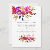 水彩フローラ婚約パーティ招待状 招待状 (正面)