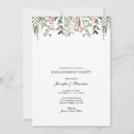 水彩フローラ婚約パーティ招待状 招待状