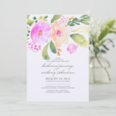 水彩フローラ婚約パーティ招待状 招待状 (スタンド正面)