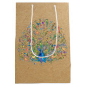 水彩フローラ孔雀培地抱き枕 ミディアムペーパーバッグ (裏面)