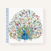 水彩フローラ孔雀 ノートブック (正面)