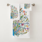 水彩フローラ孔雀 バスタオルセット (インサイチュ)