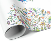 水彩フローラ孔雀 ラッピングペーパー (ロールコーナー)