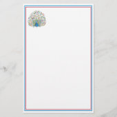 水彩フローラ孔雀 便箋 (正面)