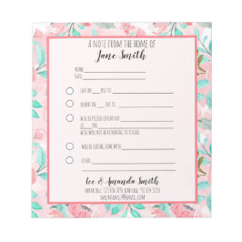 水彩フローラ学校メモ弁解1子 ノートパッド