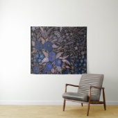 水彩フローラ小さな花ネイビーバラ茶色l タペストリー (インサイチュ(横))