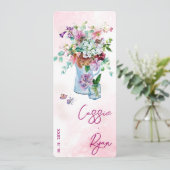 水彩フローラ山花結婚式パーティープログラム 招待状 (スタンド正面)