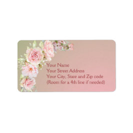 水彩フローラ差出人住所ラベル ラベル