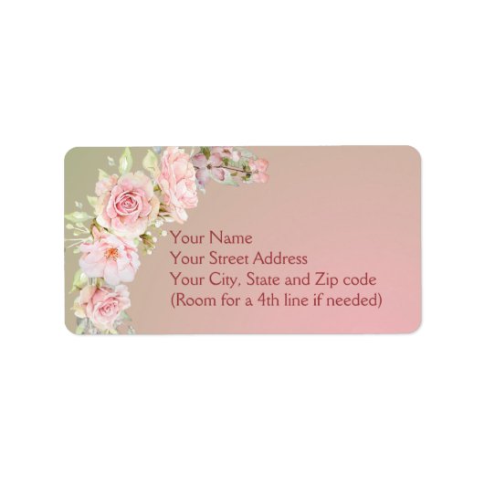 水彩フローラ差出人住所ラベル ラベル (正面)