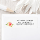 水彩フローラ差出人住所 ラベル (インサイチュ)