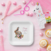 水彩フローラ復活祭 ペーパープレート (パーティー)