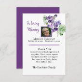 水彩フローラ忌引写真 サンキューカード (正面/裏面)