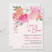 水彩フローラ愛が開花ブライダルシャワー 招待状 (正面)