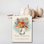 水彩フローラ感謝祭先生挨拶 カード