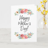 水彩フローラ手書きマザーズデイカード カード (黄色い花)