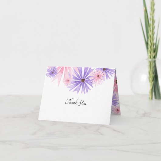 水彩フローラ折り畳みサンキューカード サンキューカード (正面)