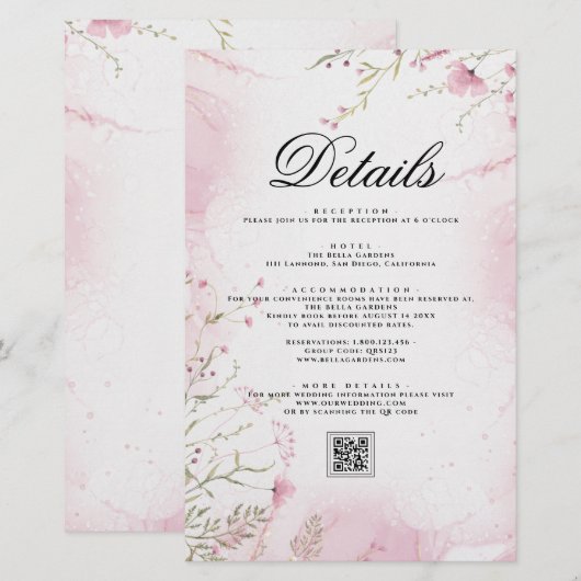 水彩フローラ抽象芸術結婚詳細 (正面/裏面)