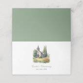 水彩フローラ教会バプテスマ《キリスト教》洗礼式や命名式 プレイスカード (外部開封)