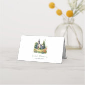 水彩フローラ教会バプテスマ《キリスト教》洗礼式や命名式 プレイスカード (正面)