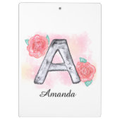 水彩フローラ文字A クリップボード (裏面)