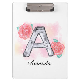 水彩フローラ文字A クリップボード