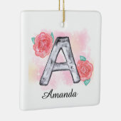 水彩フローラ文字A セラミックオーナメント (右)