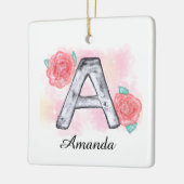 水彩フローラ文字A セラミックオーナメント (左)