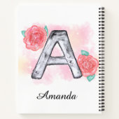 水彩フローラ文字A ノートブック (裏面)